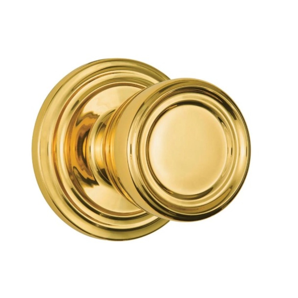 Brinks Push Pull Rotate Barrett‎ Passage Door Knob Polished Brass KW1 1.75"